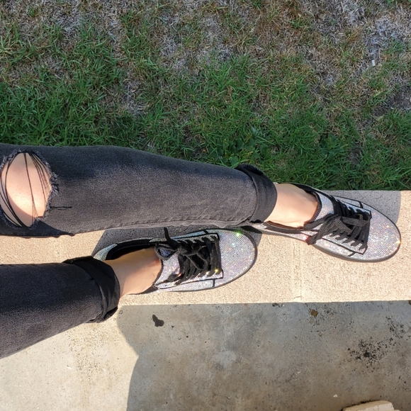 𝙇𝙖𝙨𝙩 𝙎𝙞𝙯 6 💎🎥Diamante Embellished Platfrm - Picture 9 of 14